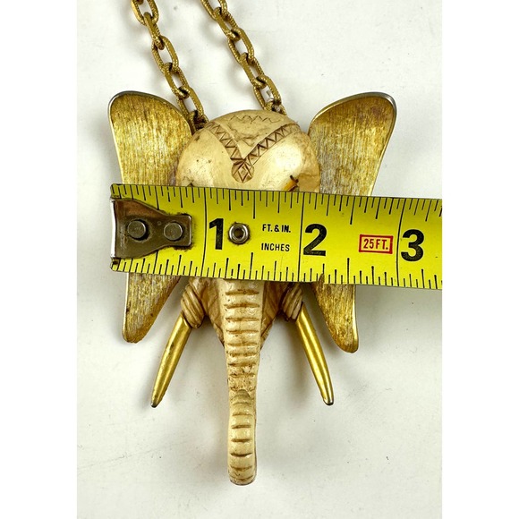 Vintage 1970's Luca Razza Elephant Necklace Oversized Statement Estate Piece - Picture 8 of 11